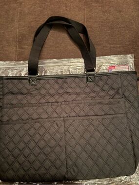 Thirty One Double Take Tote Bag Reversible Quilted Diamonds/Moosin Around NWT